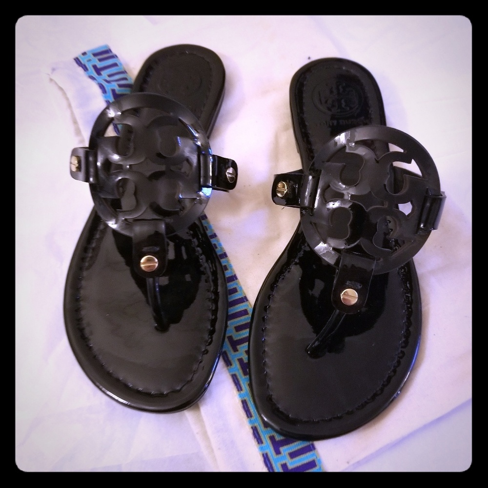 Tory Burch Miller Patent Leather Thong Sandals